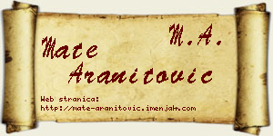 Mate Aranitović vizit kartica